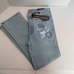 - Girl's Jeans - PINK VELET-Light Blue Denim - Size 10-NEW w/ TAGS